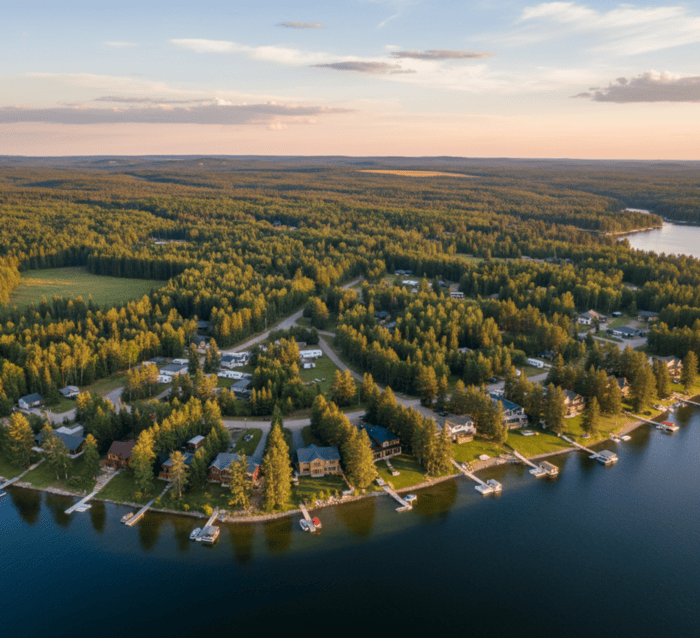 Lakefront property for sale at Pine Lake Alberta near Red Deer